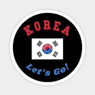 ⚽ Korea Soccer, 태극기 Flag, C'mon! Let's Go! 대한민국! Team Spirit Magnet